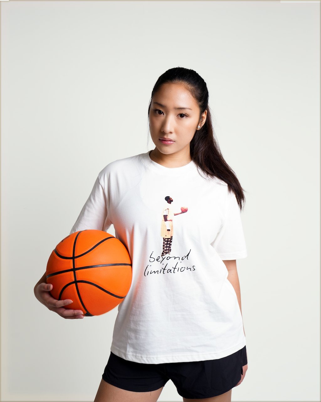 Kobe tee, front, worn